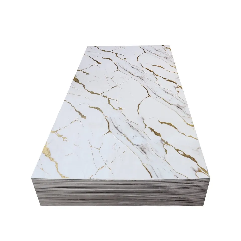 New Materials Faux Marble Flexible Plastic Sheets / Uv Sheets For Interior High Gloss Uv Boards