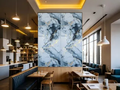 অভ্যন্তরীণ প্রাচীর সজ্জার জন্য পিভিসি চকচকে গাঢ় মার্বেল শীটের সুবিধা